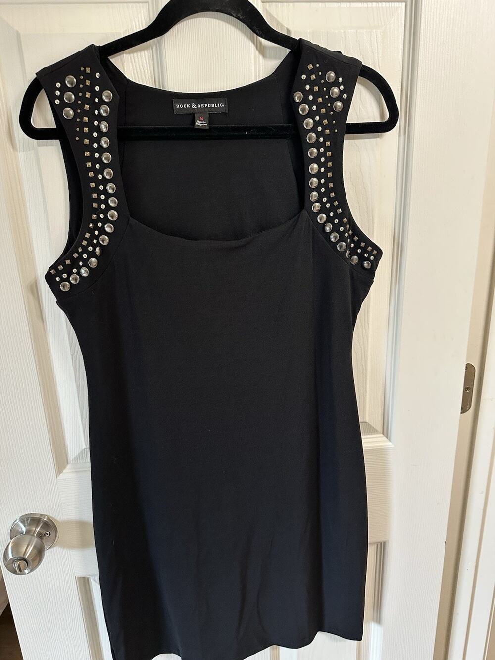 Black Rock & Republic Dress Medium Studded Grunge sultry Glam Rock and RollY2K